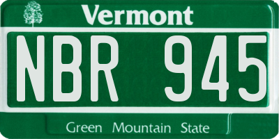 VT license plate NBR945