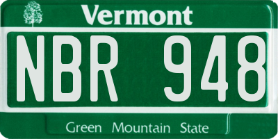 VT license plate NBR948