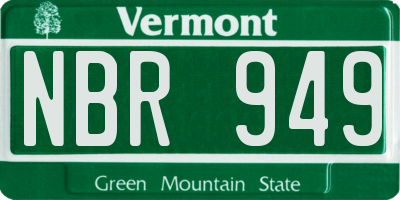 VT license plate NBR949