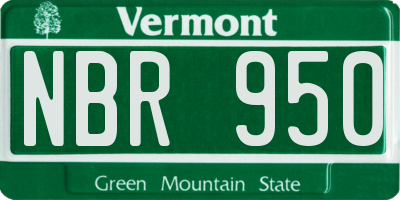 VT license plate NBR950