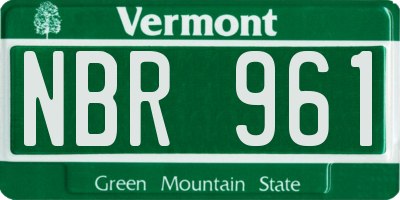 VT license plate NBR961