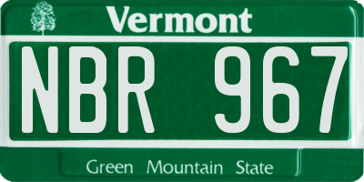 VT license plate NBR967