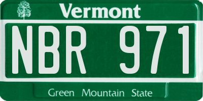 VT license plate NBR971