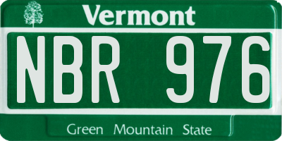 VT license plate NBR976