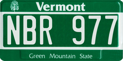 VT license plate NBR977