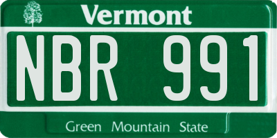 VT license plate NBR991