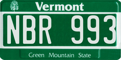 VT license plate NBR993