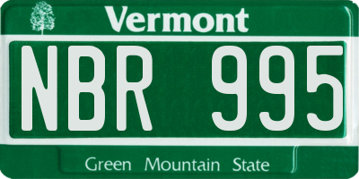 VT license plate NBR995