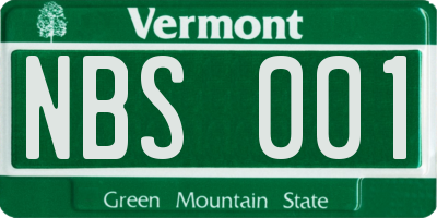 VT license plate NBS001
