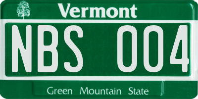 VT license plate NBS004