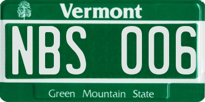 VT license plate NBS006