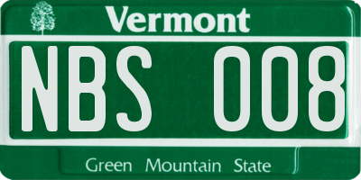 VT license plate NBS008
