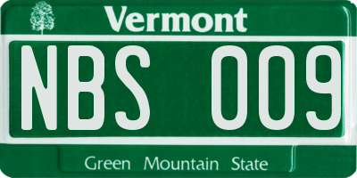 VT license plate NBS009