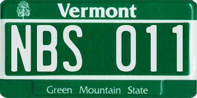VT license plate NBS011