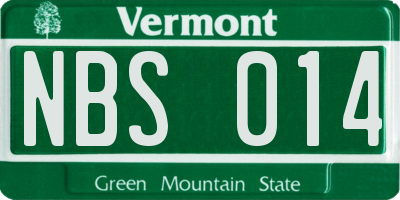 VT license plate NBS014