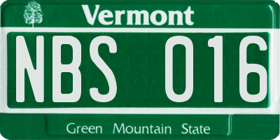 VT license plate NBS016