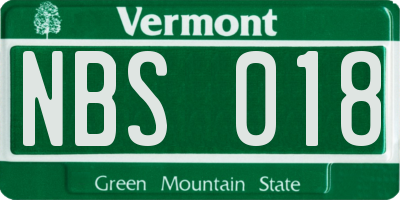 VT license plate NBS018