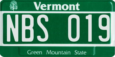VT license plate NBS019