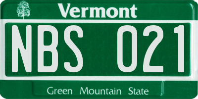 VT license plate NBS021