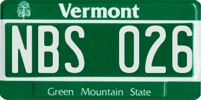 VT license plate NBS026