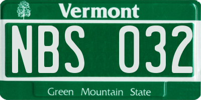 VT license plate NBS032