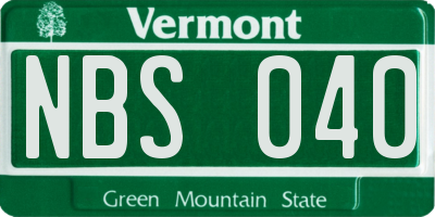 VT license plate NBS040