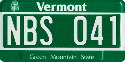 VT license plate NBS041