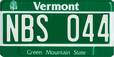 VT license plate NBS044