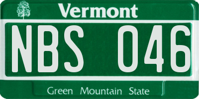 VT license plate NBS046