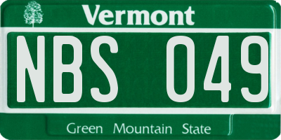 VT license plate NBS049