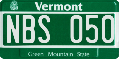 VT license plate NBS050