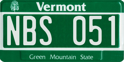 VT license plate NBS051