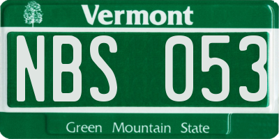 VT license plate NBS053