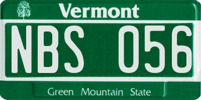 VT license plate NBS056