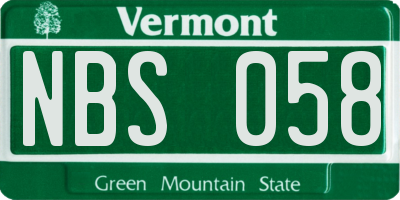 VT license plate NBS058