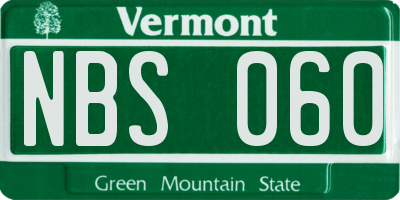VT license plate NBS060