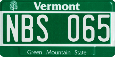 VT license plate NBS065