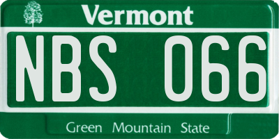 VT license plate NBS066
