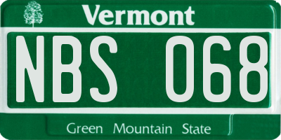 VT license plate NBS068