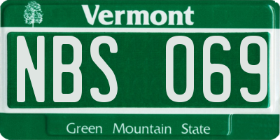 VT license plate NBS069