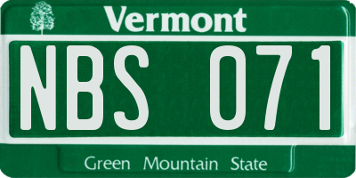 VT license plate NBS071