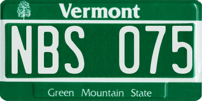 VT license plate NBS075