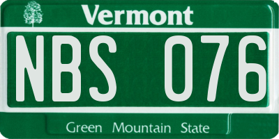 VT license plate NBS076