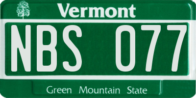 VT license plate NBS077