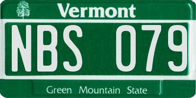 VT license plate NBS079