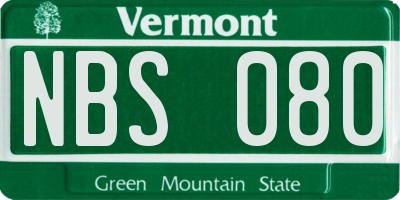 VT license plate NBS080
