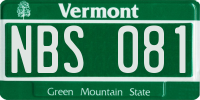 VT license plate NBS081
