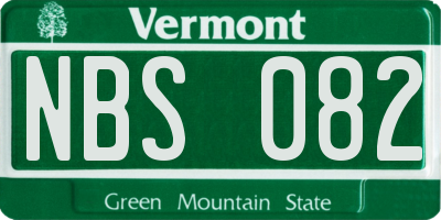 VT license plate NBS082