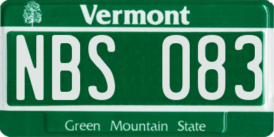 VT license plate NBS083