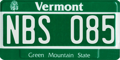 VT license plate NBS085